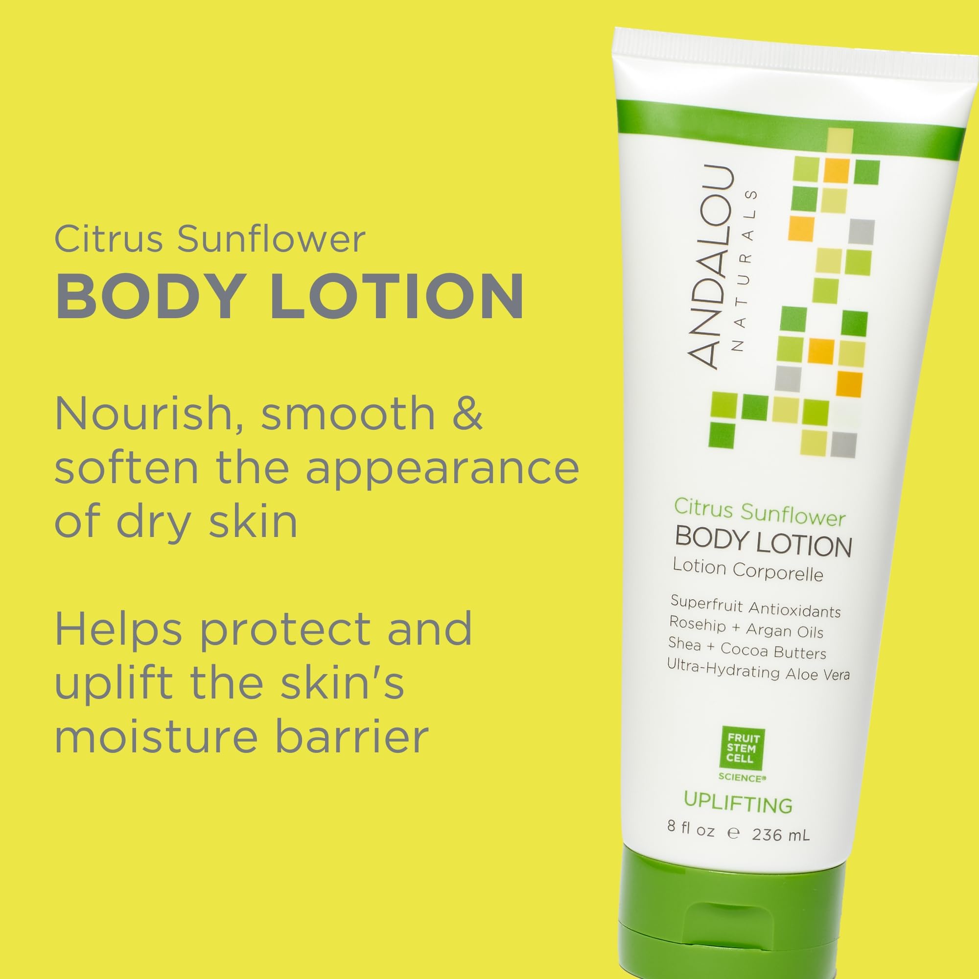 Andalou Naturals Citrus Sunflower lotion pump demonstrates easy, even application