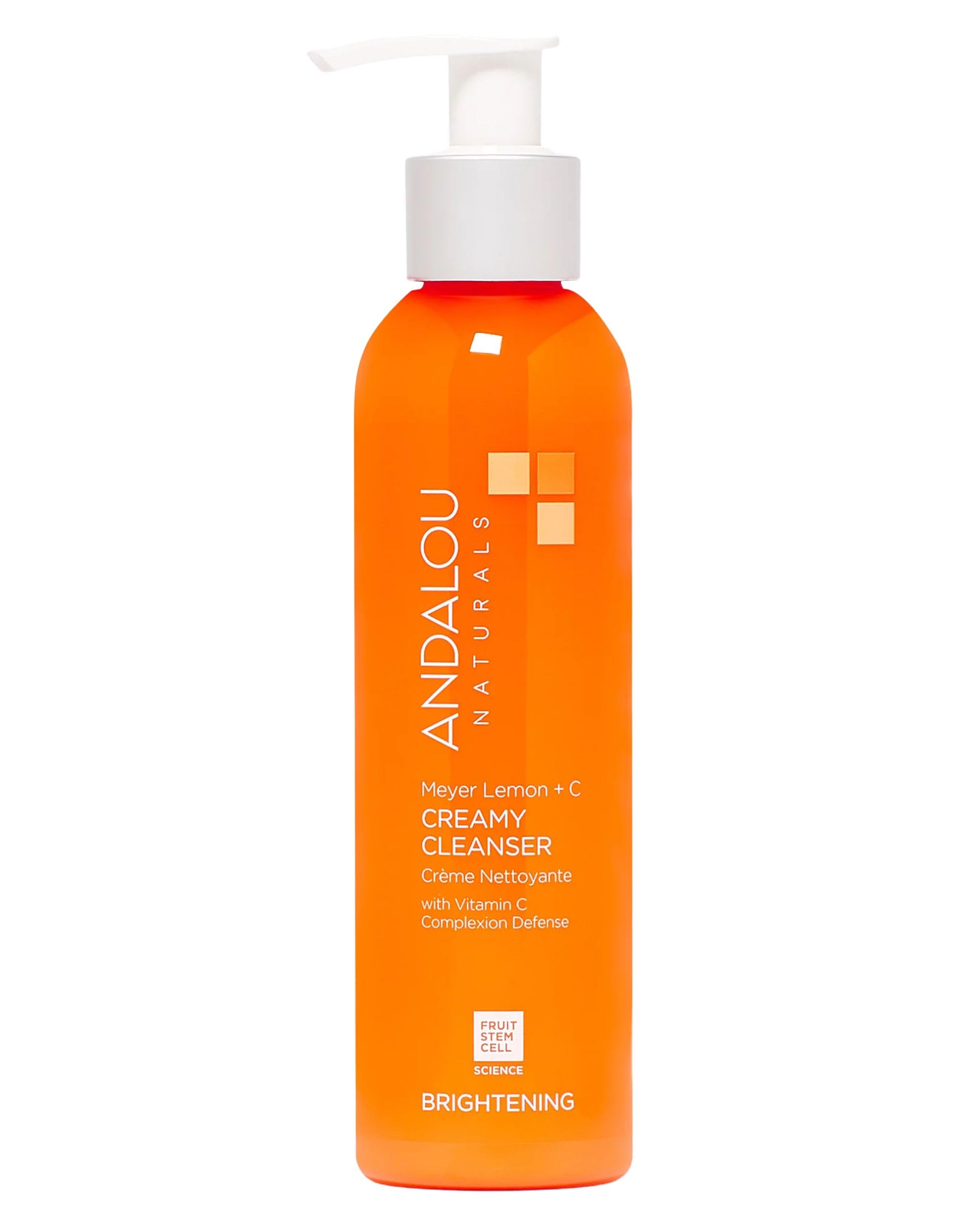 Andalou Naturals Limpiador Cremoso Limón Meyer en bote, limpieza suave.
