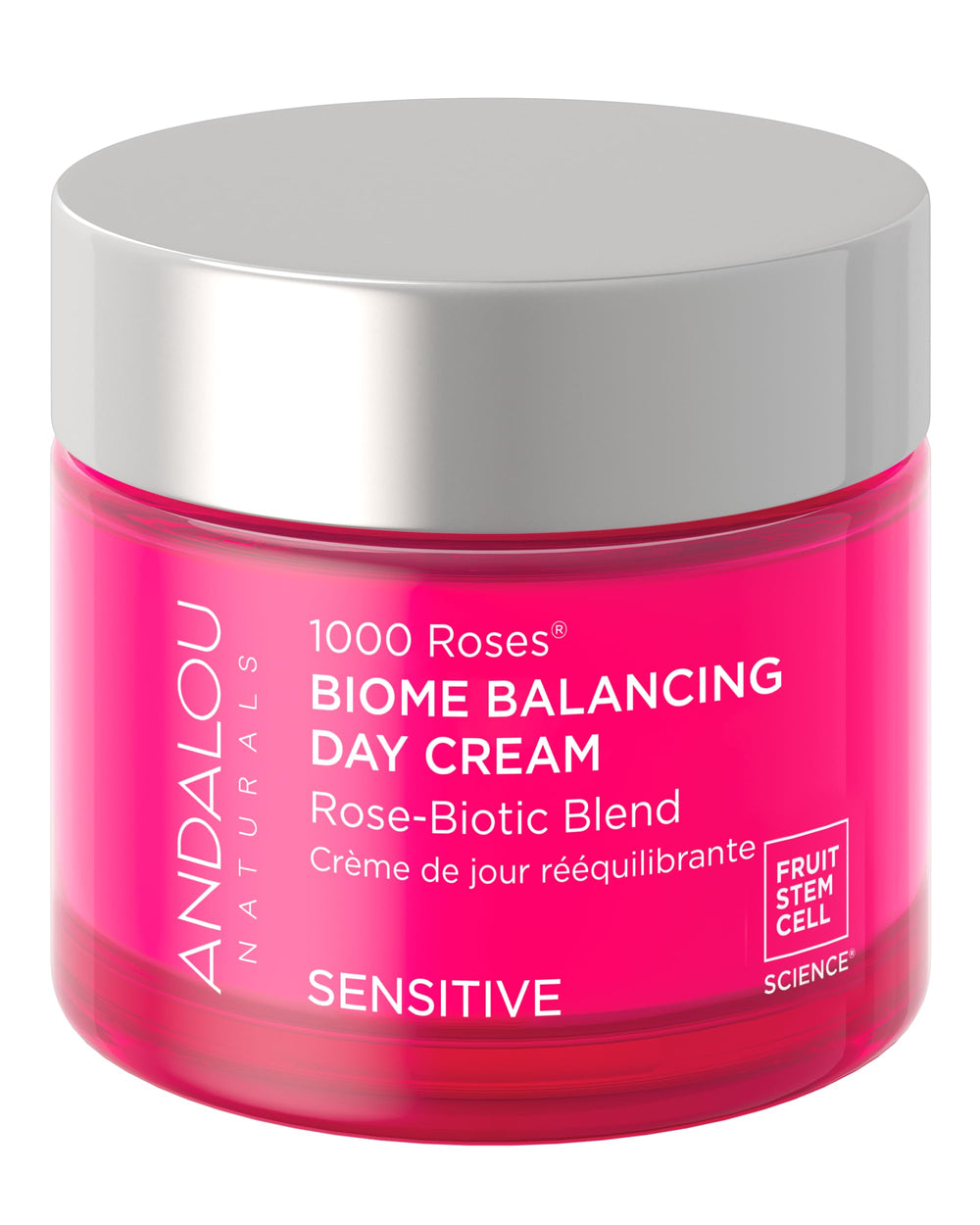 Andalou Naturals Crema Día Biome Equilibrante envase para uso diario y hidratación suave.