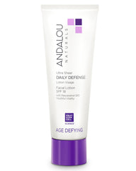 Andalou Naturals crema facial SPF 18, vista frontal del bote, protección diaria ligera.