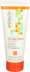 Andalou Naturals crema-peinado con aceite de argán, brillo suave para el cabello.