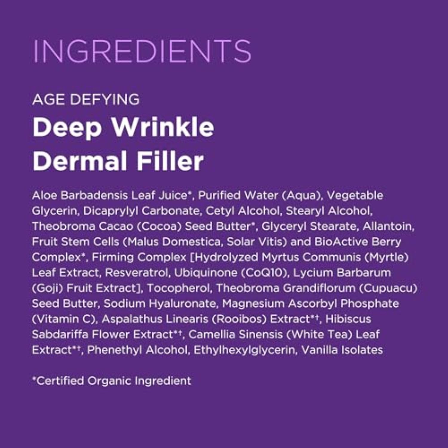 Uso diario de Andalou Naturals Deep Wrinkle Dermal Filler en piel seca y madura
