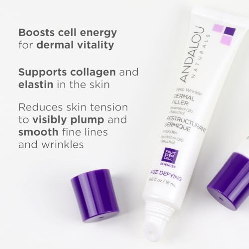 Textura crema de Andalou Naturals Deep Wrinkle Dermal Filler para hidratación diaria