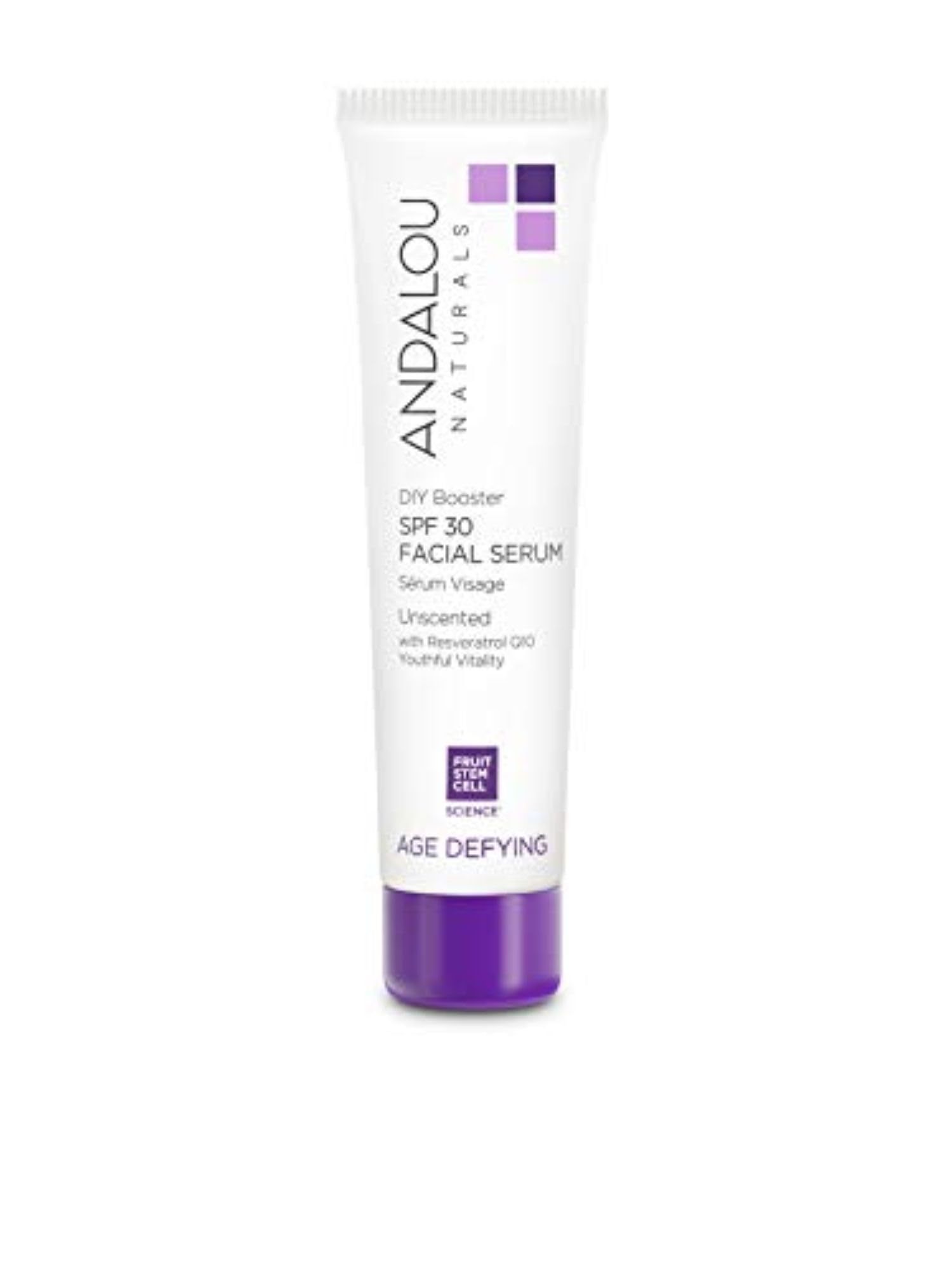 Andalou Naturals DIY Booster SPF 30, botella, protección diaria para rostro.