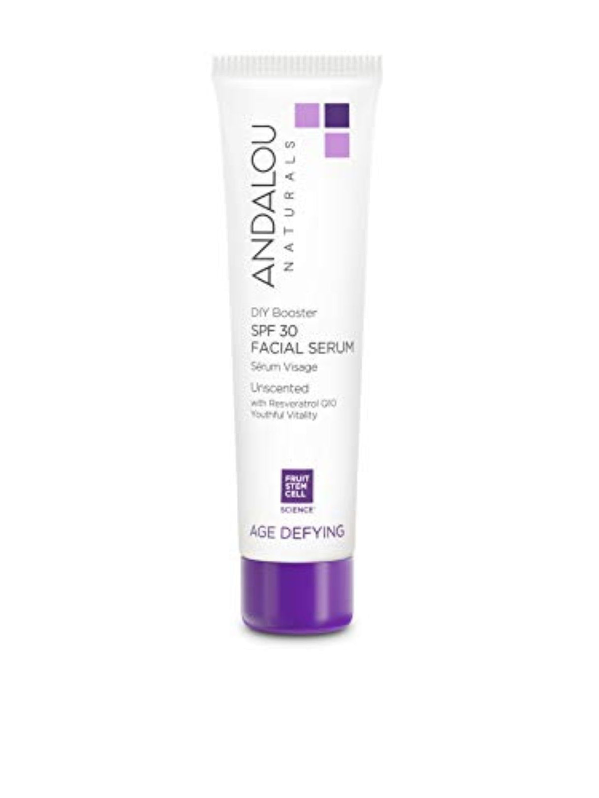 Andalou Naturals DIY Booster SPF 30, botella, protección diaria para rostro.