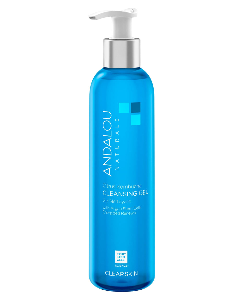 Andalou Naturals gel-limpiador cítrico con kombucha purifica poros y equilibra la piel.