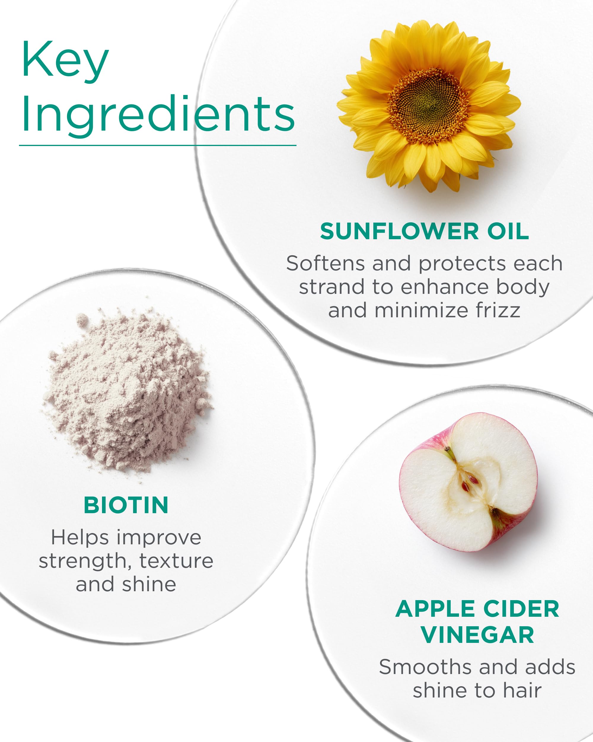 Andalou Naturals ingredientes naturales y veganos libres de crueldad para el cabello.