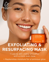 Andalou Naturals Mask Brghtng Pmpkn Glylc etiqueta con ingredientes clave para exfoliación suave