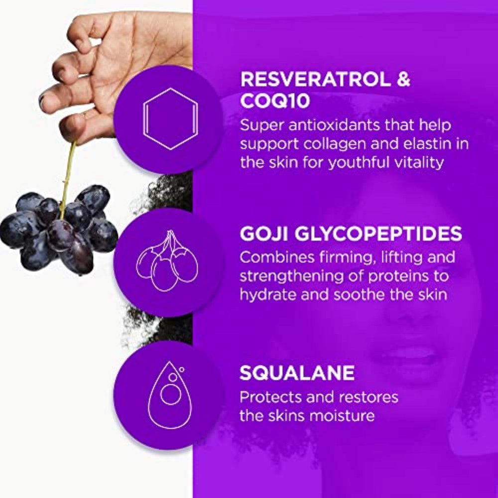Andalou Naturals Suero revitalizante con extractos de frutos con aplicador práctico para dosis precisas y control.