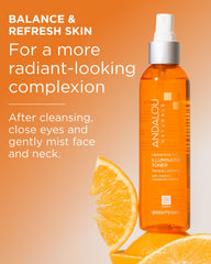 Frasco de vidrio del Tónico Andalou Naturals Clemntine+C Illmntn transmite calidad.