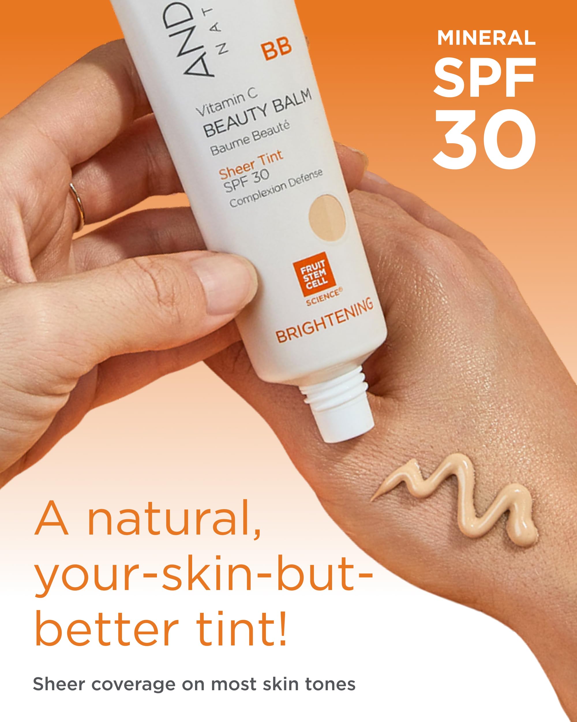 Andalou Naturals BB tono transparente para un acabado ligero.
