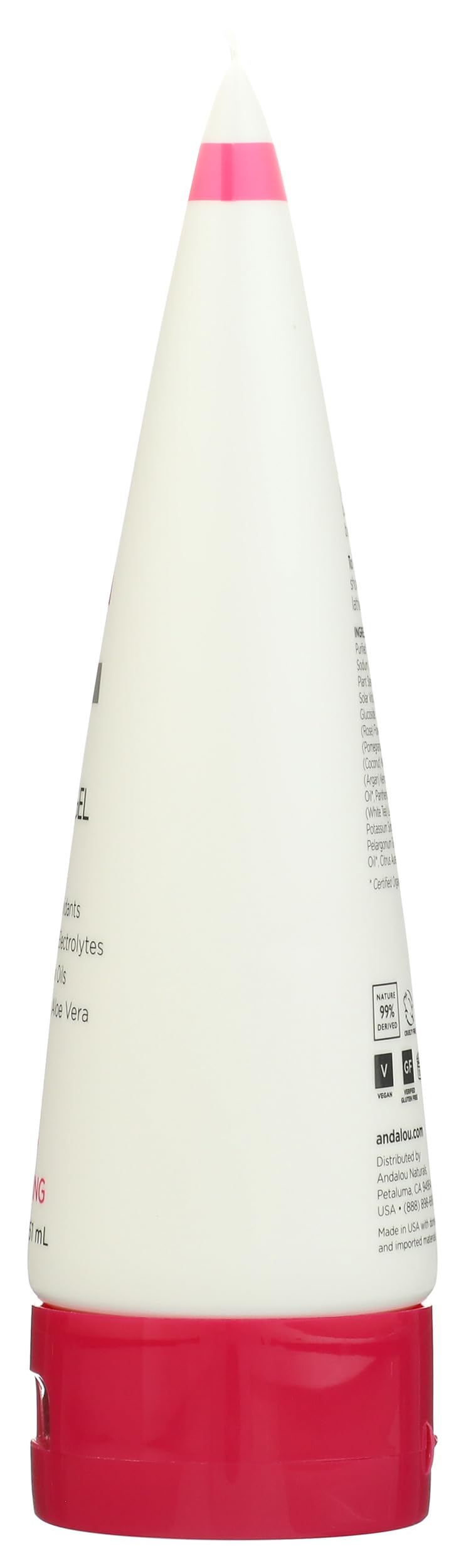 Andalou Naturals vegan cruelty-free label on 1000 Roses product