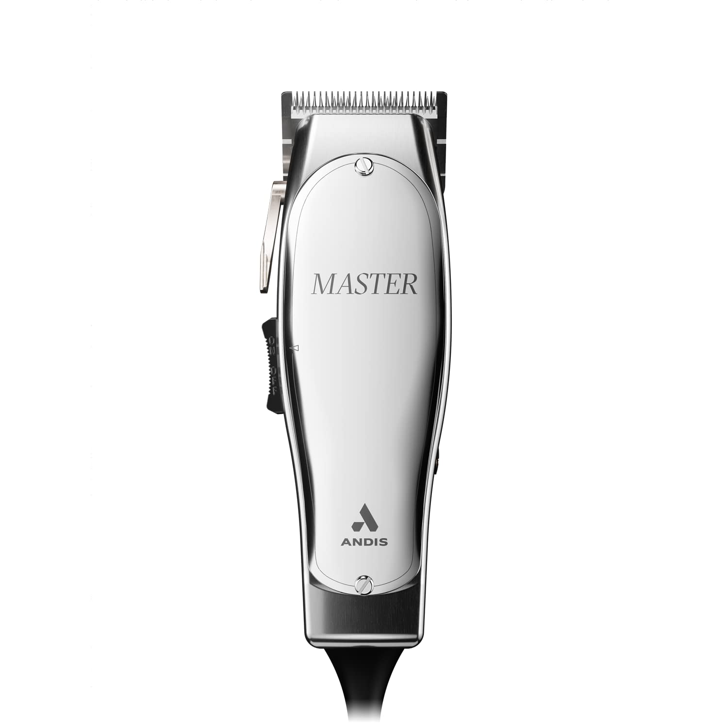 Andis 01815 master clipper close-up of carbon steel T-blade for precision trimming