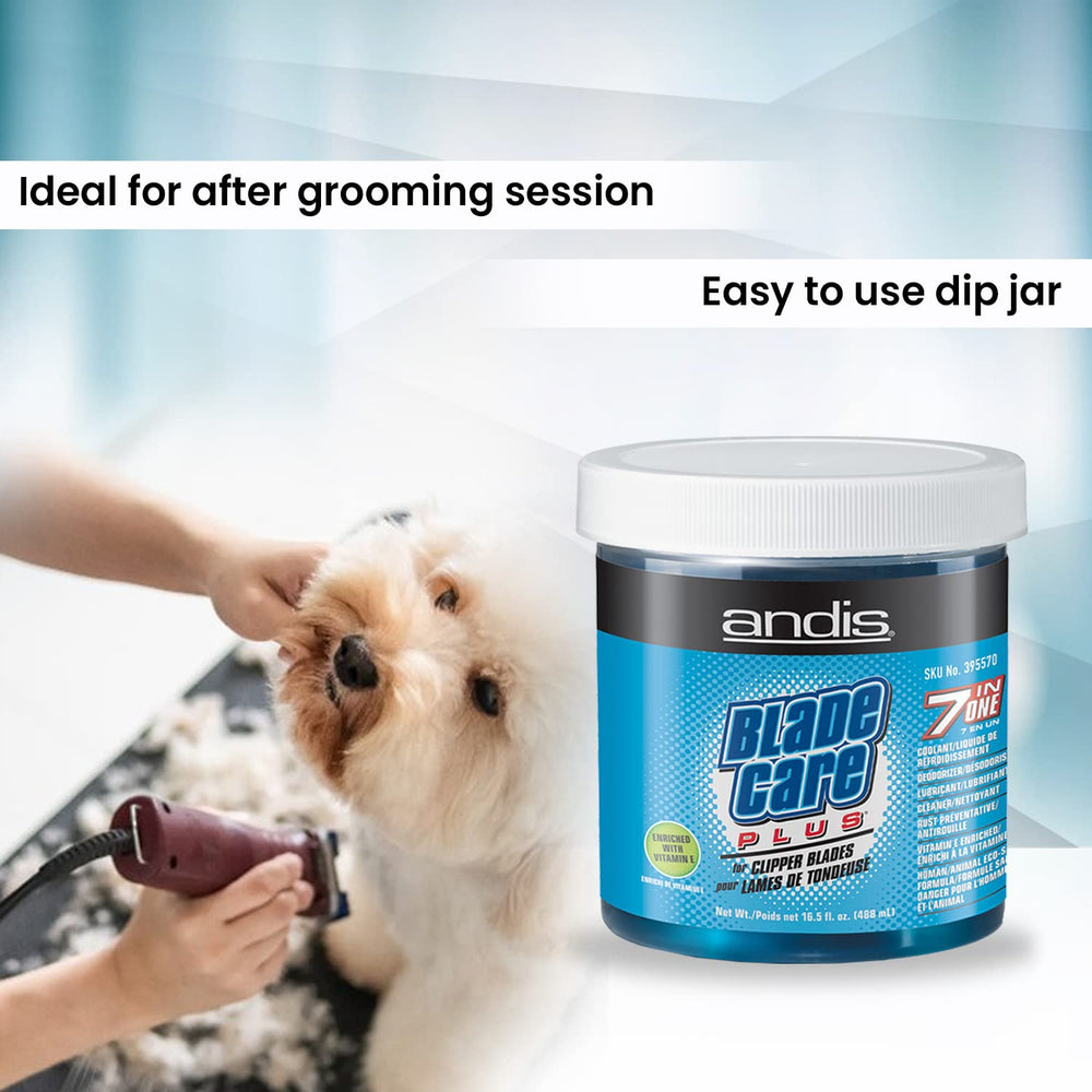 Andis Blade Care Plus jar cap close-up for easy handling