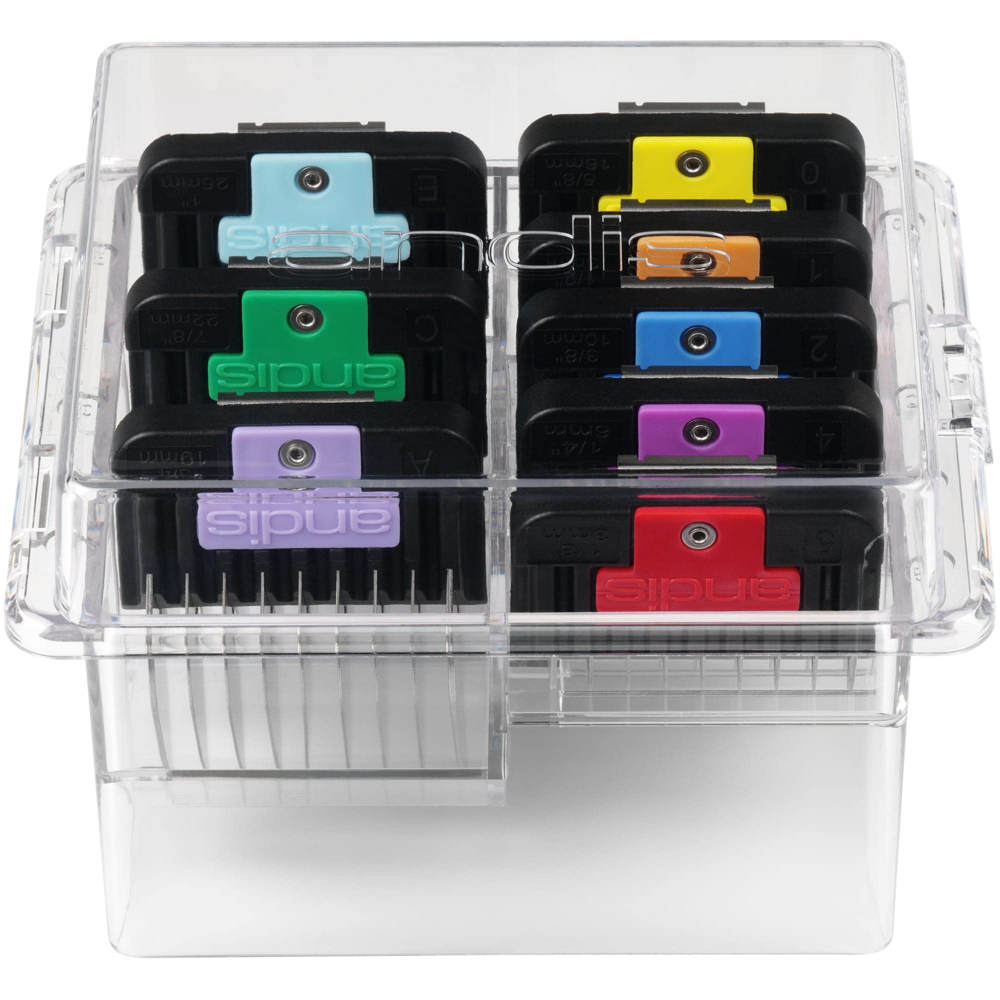 Andis comb sizes range 3–25 mm for versatile styling.