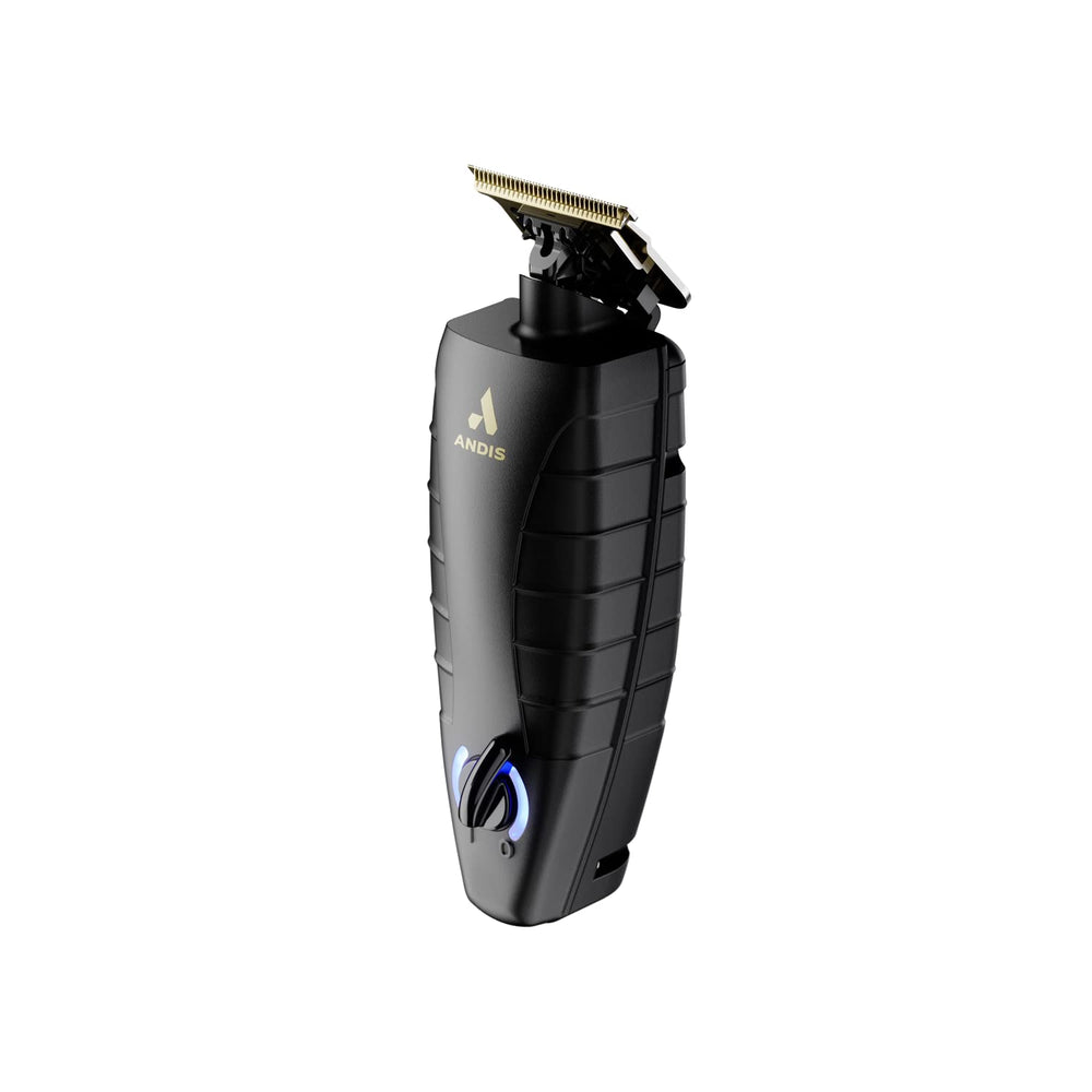Andis GTX-EXO gold blades reflecting premium finish and precision.