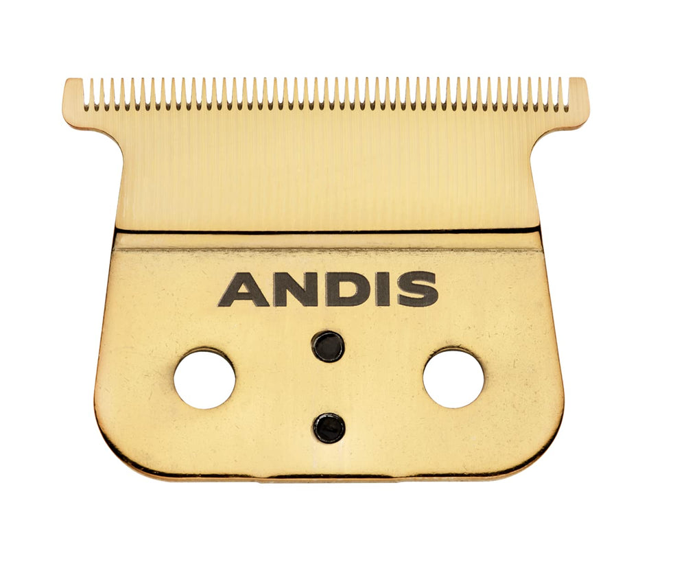Andis GTX-EXO Gold blade close-up teeth designed for efficient hair feeding.
