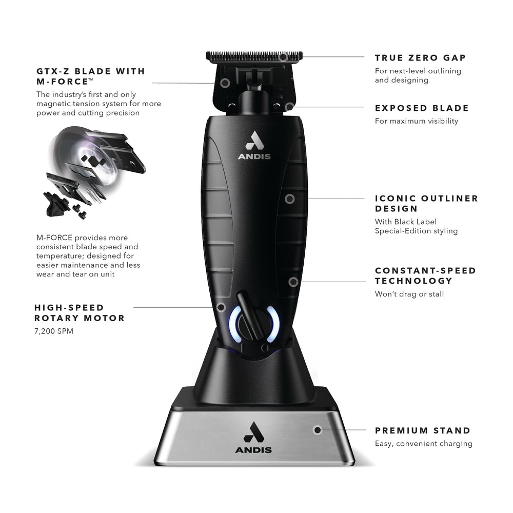 Andis GTX-EXO M-Force blade close-up showing consistent tension