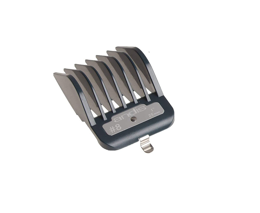 Andis Master 7-piece comb set with varied lengths for versatile barbering styles.