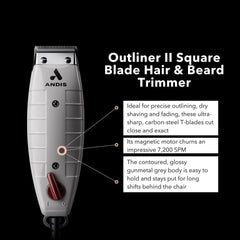 Andis Outliner II carbon steel blade demonstrates sharp, durable edge for detailing