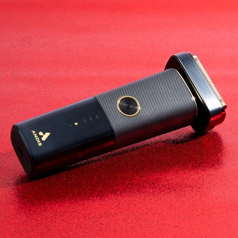 Andis Resurge wet/dry compatibility image emphasizes versatile shaving options.