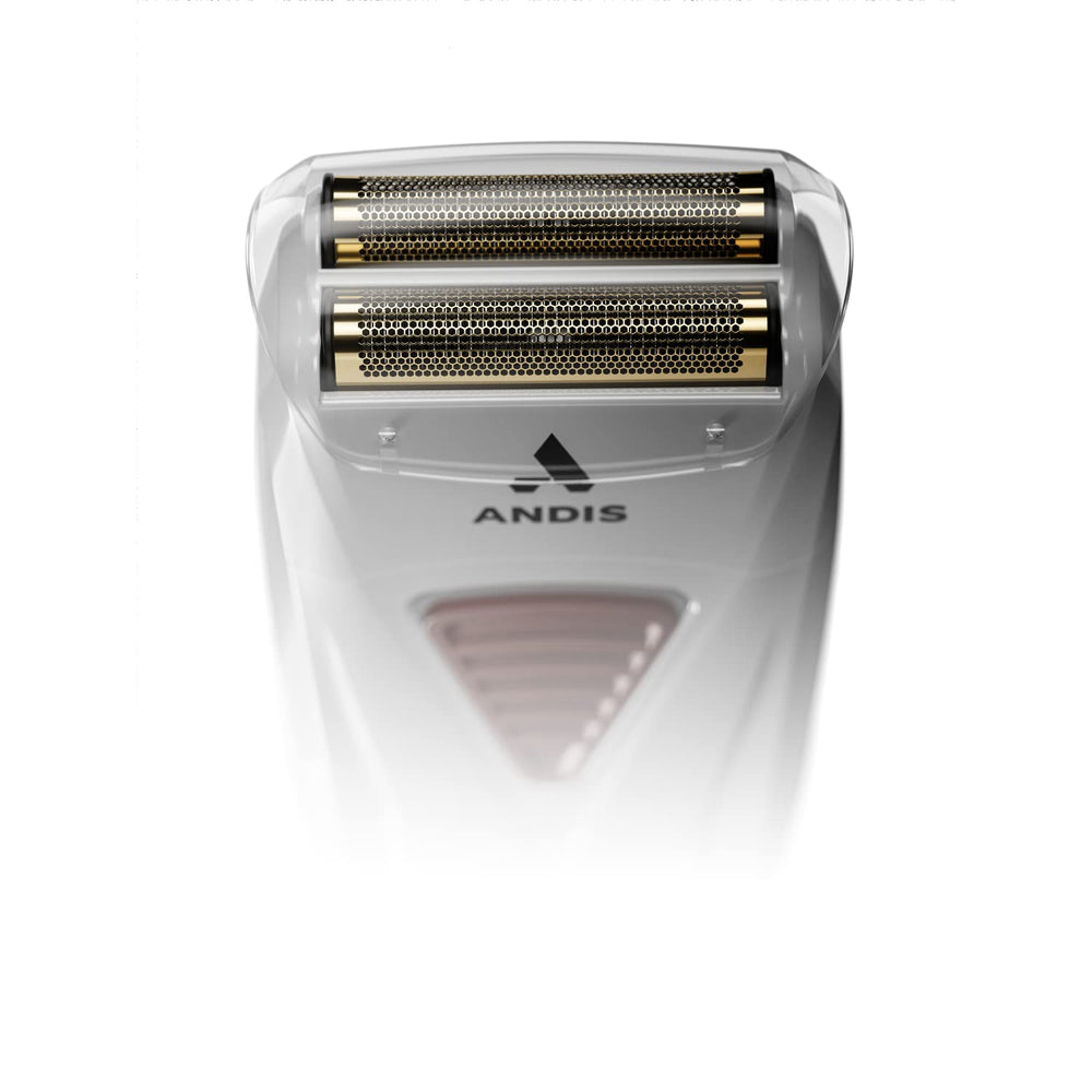 Andis TS-1 Pro Foil shaver whisper-quiet motor during a shave.