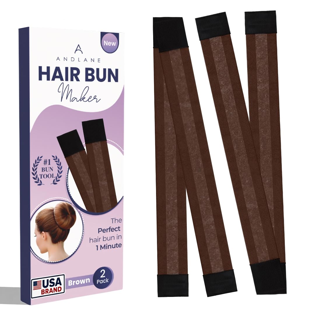 Andlane bun maker donut brown pack 2 for quick, secure sock buns.