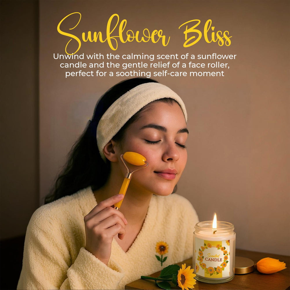 Andlane sunflower gift box cozy set features soft blanket and socks for instant relaxation.