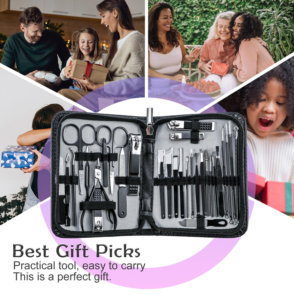 Andrea manicure kit daily-use essentials in sleek black case
