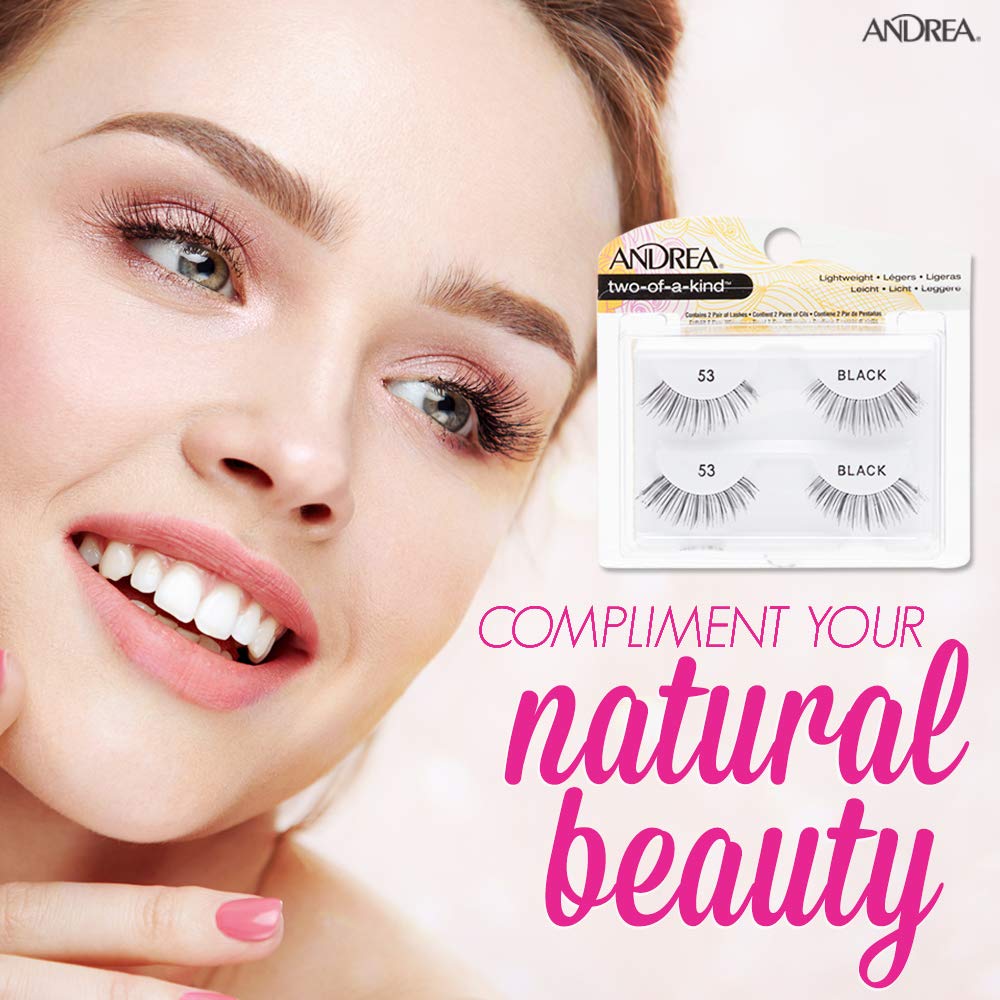 Andrea Two of a Kind Lashes 53 rounded design blends seamlessly for deep-set eyes.