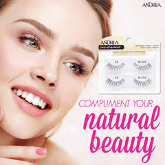 Andrea Two of a Kind Lashes 53 rounded design blends seamlessly for deep-set eyes.