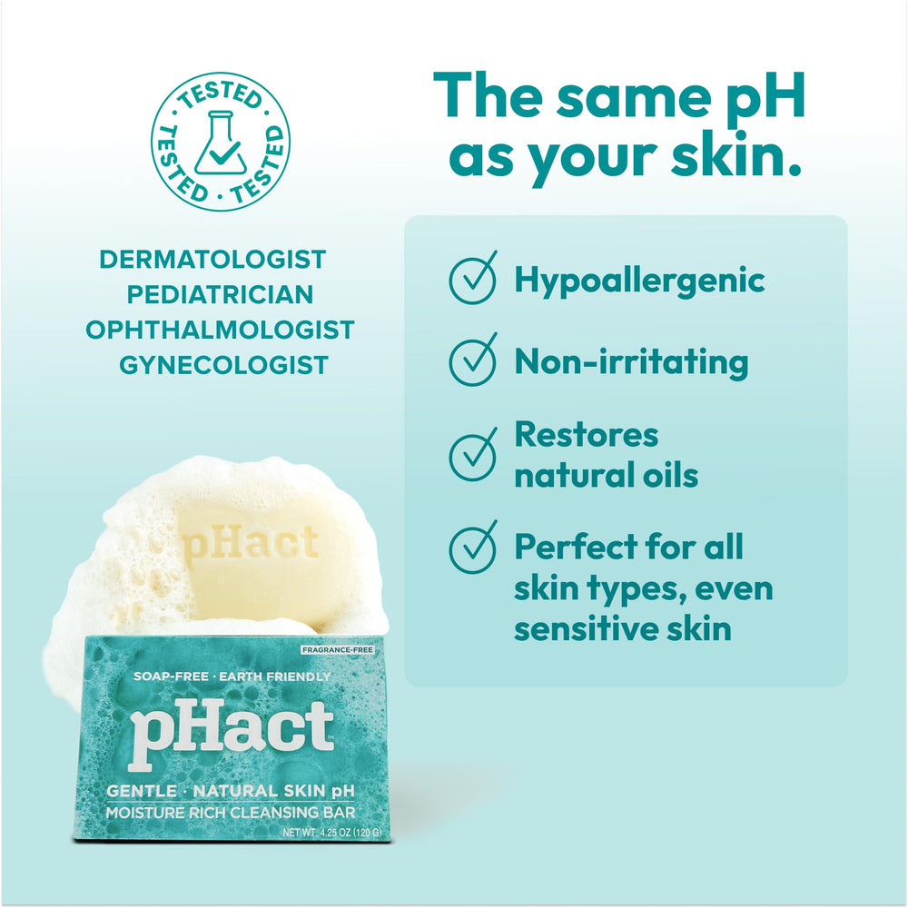 ANDREW LESSMAN pHact bar provides moisture during cleansing