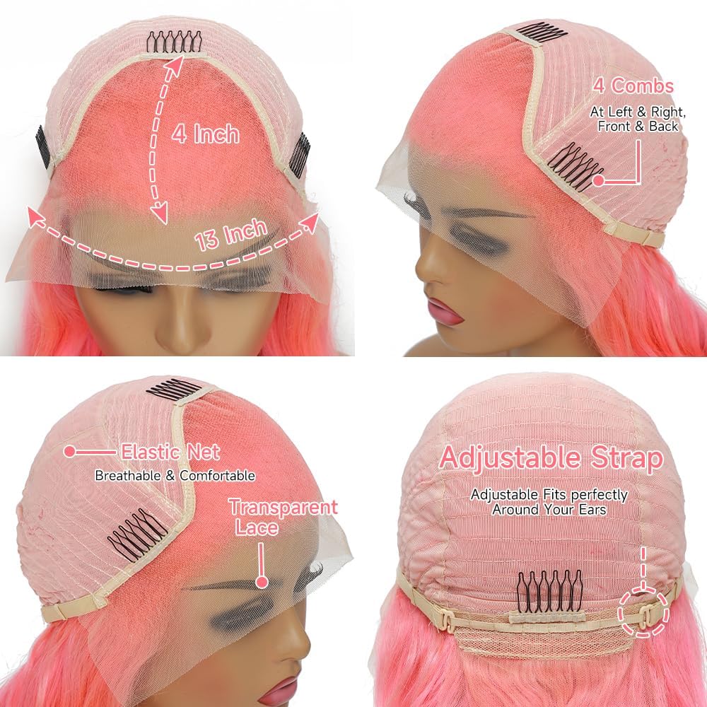 ANDRIA 28-inch pink body wave adds dramatic length