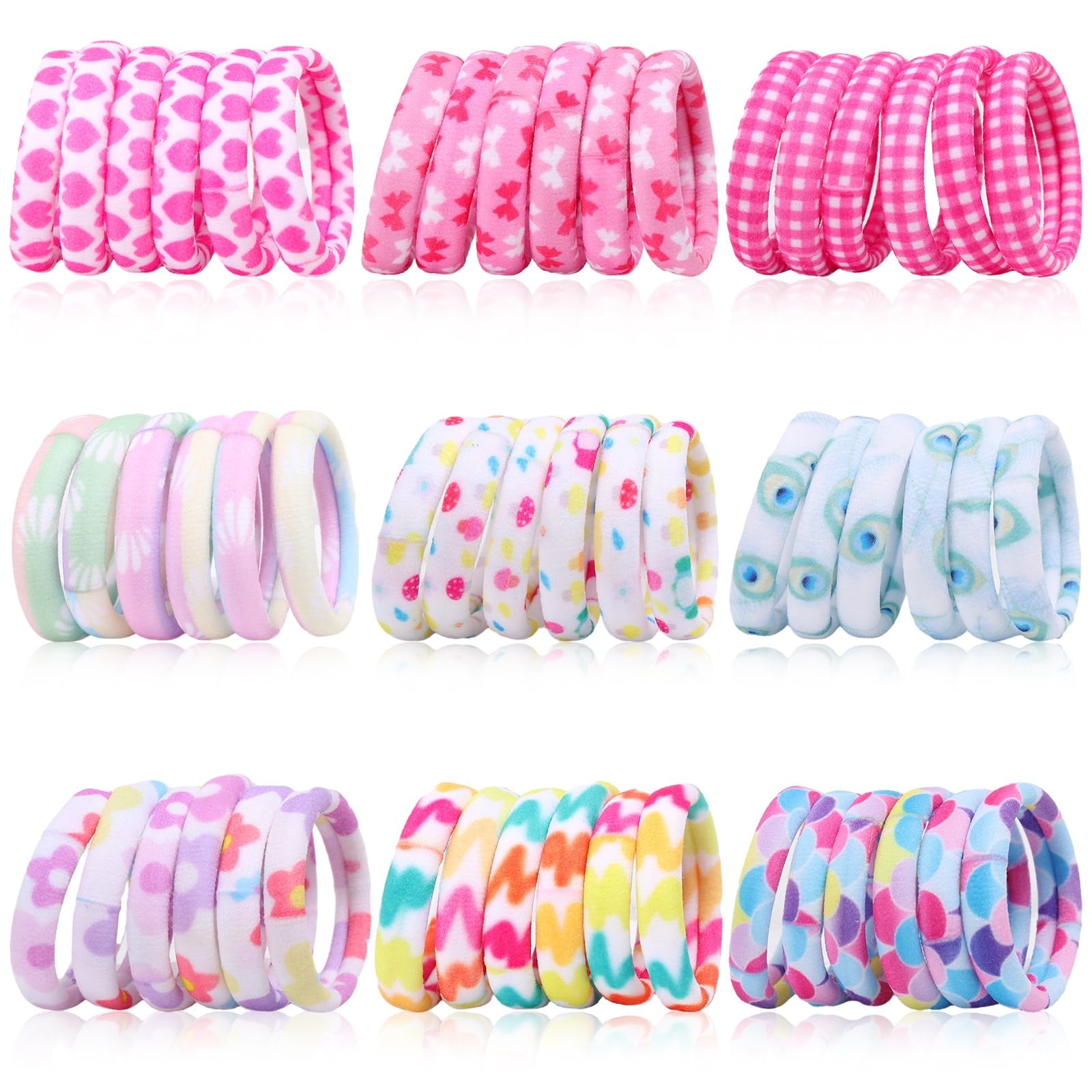 Anezus 54Pcs hair ties in colorful nylon elastics for daily wear