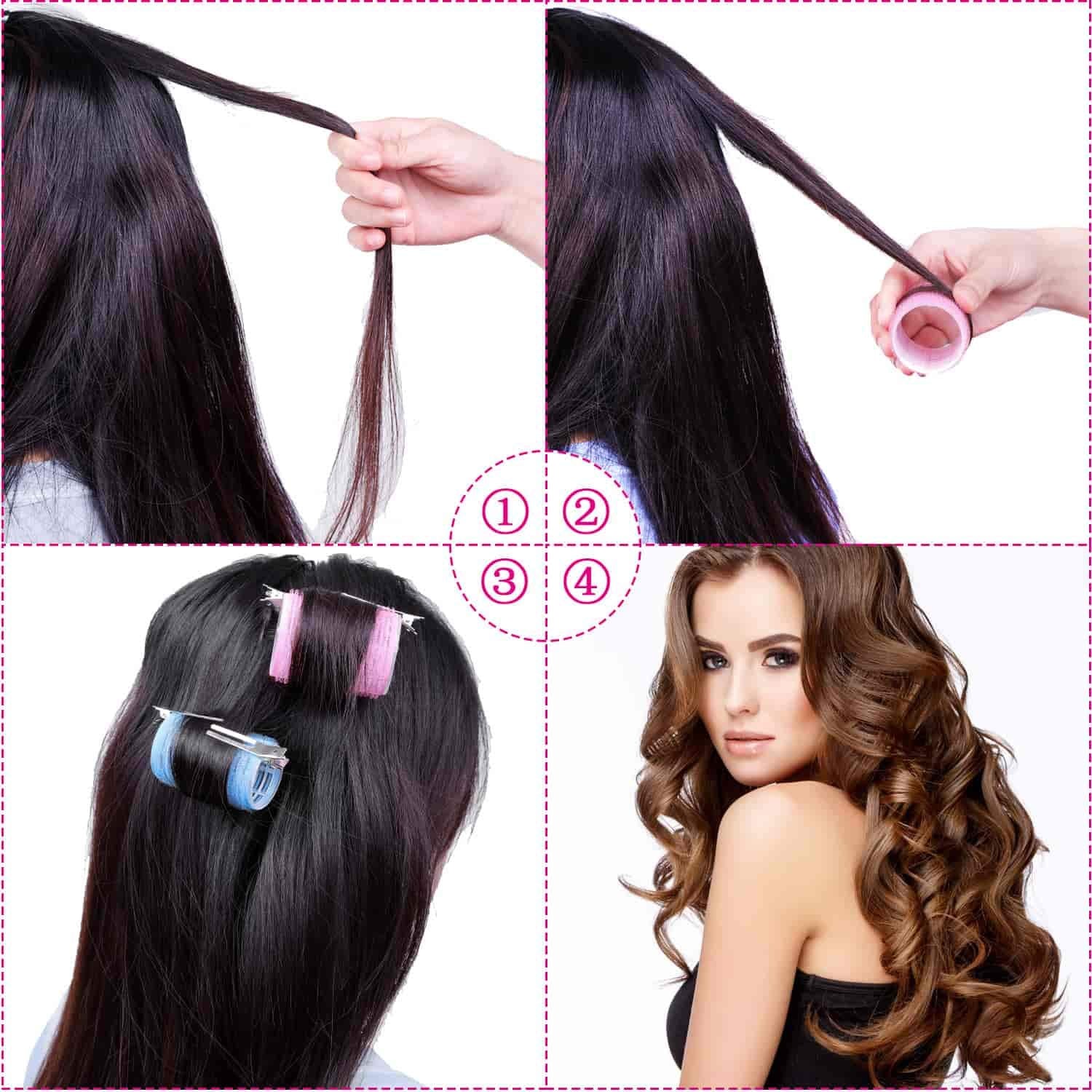 Anezus bundle of curlers and clips portable for on-the-go styling.
