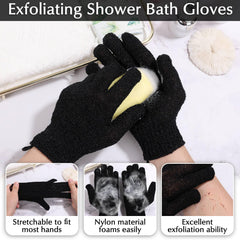 Set de exfoliación corporal Anezus, incluye exfoliador y guantes negros