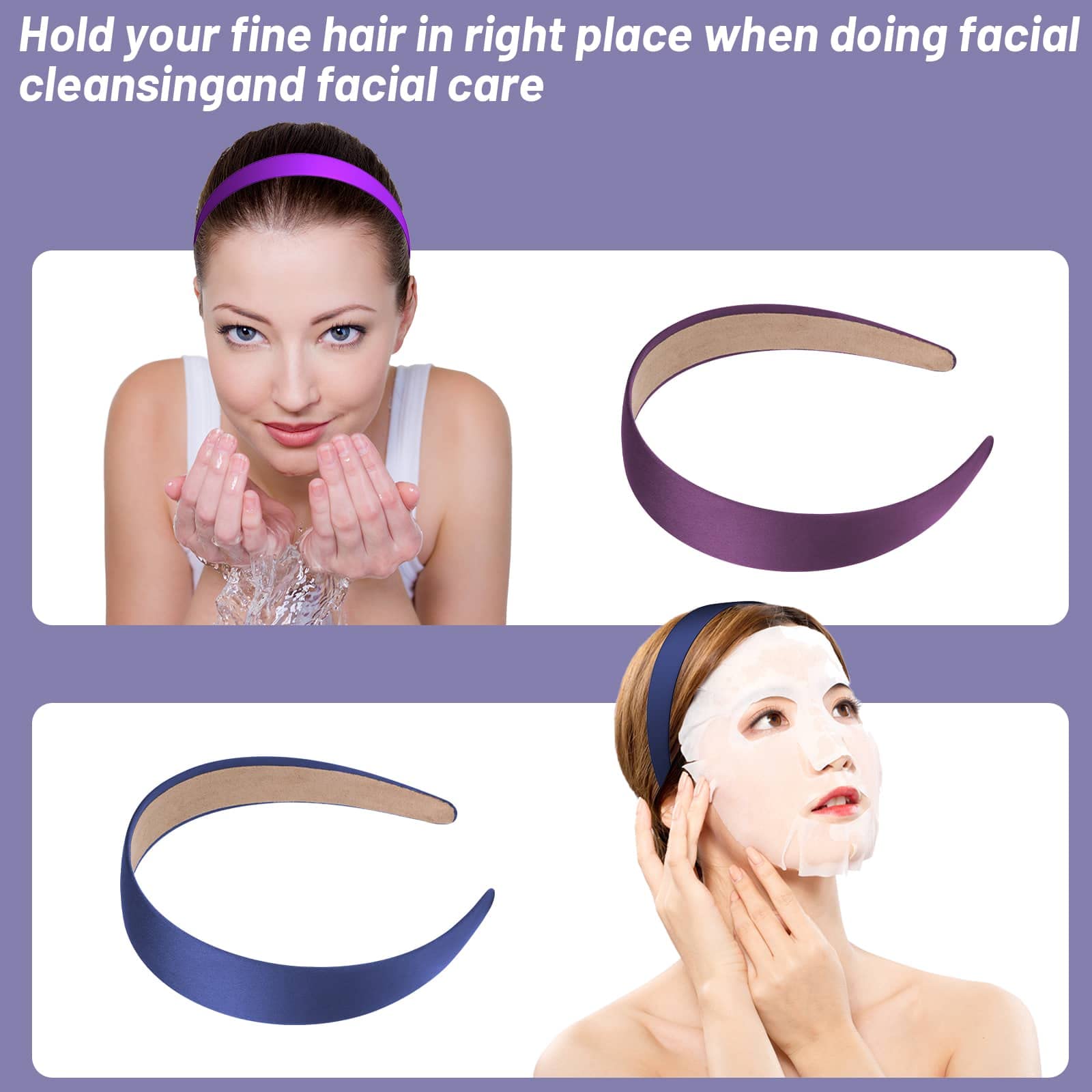 Anezus diademas satinadas para looks coloridos y peinados variados