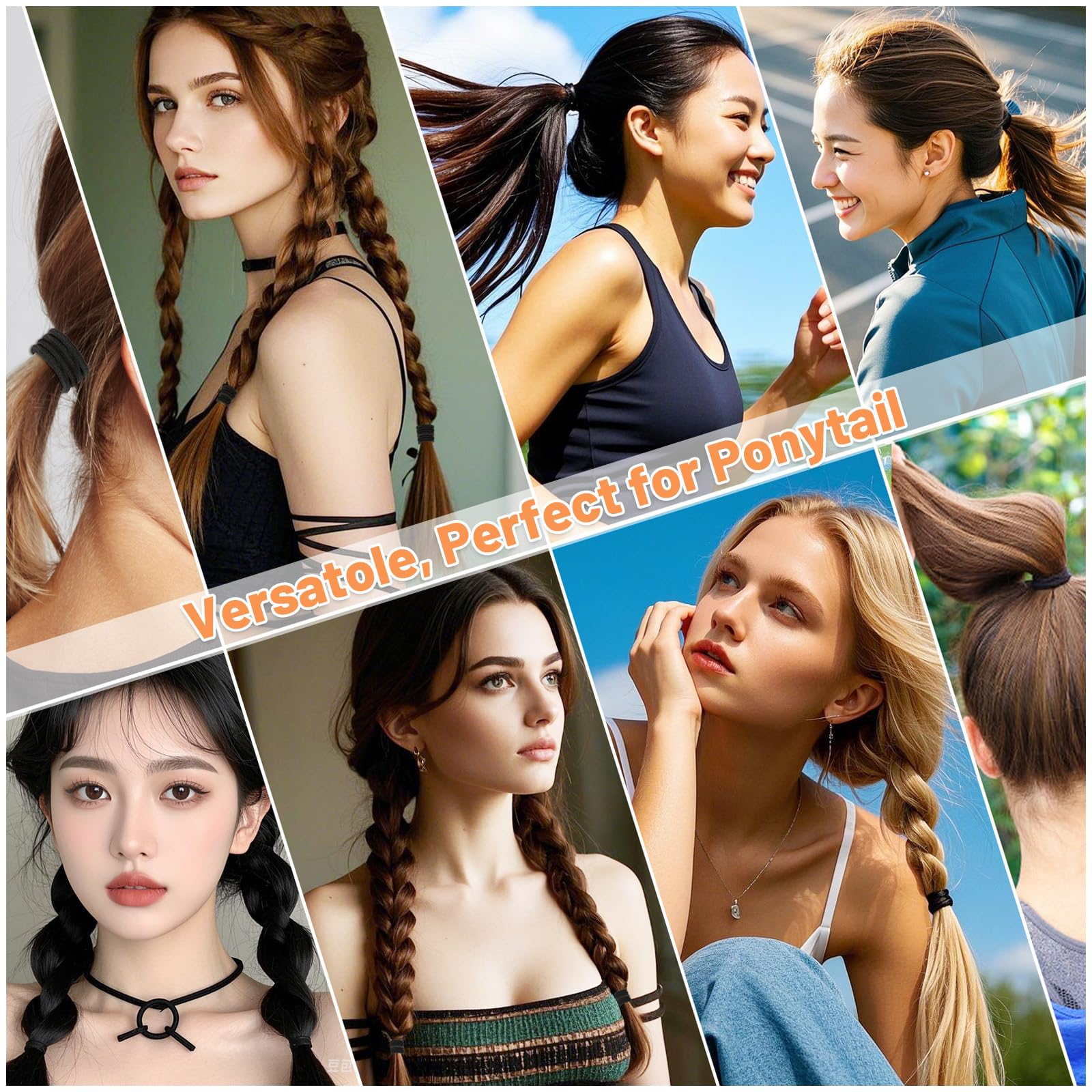 Anezus black hair ties blend with any hairstyle for quick styling