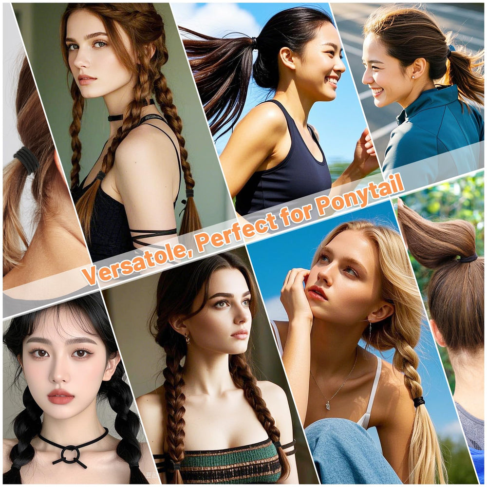 Anezus black hair ties blend with any hairstyle for quick styling
