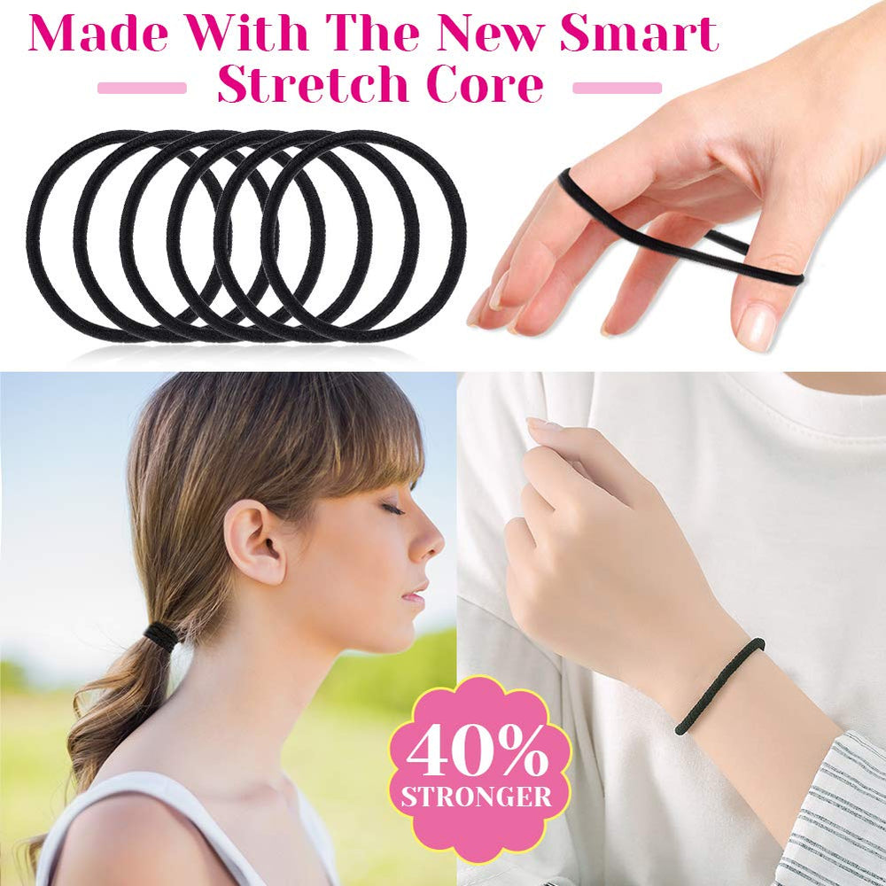 Accesorios Anezus para pelo: elásticos negros duraderos para todo día.