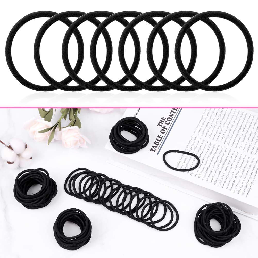 Anezus gomas elásticas negras grosor 4 mm aptas para cabello diverso