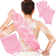 anezus guantes exfoliantes para ducha en rosa ofrecen exfoliación suave y conveniente.