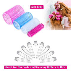 Anezus hair clips 12-pack securing rollers for pin curls.