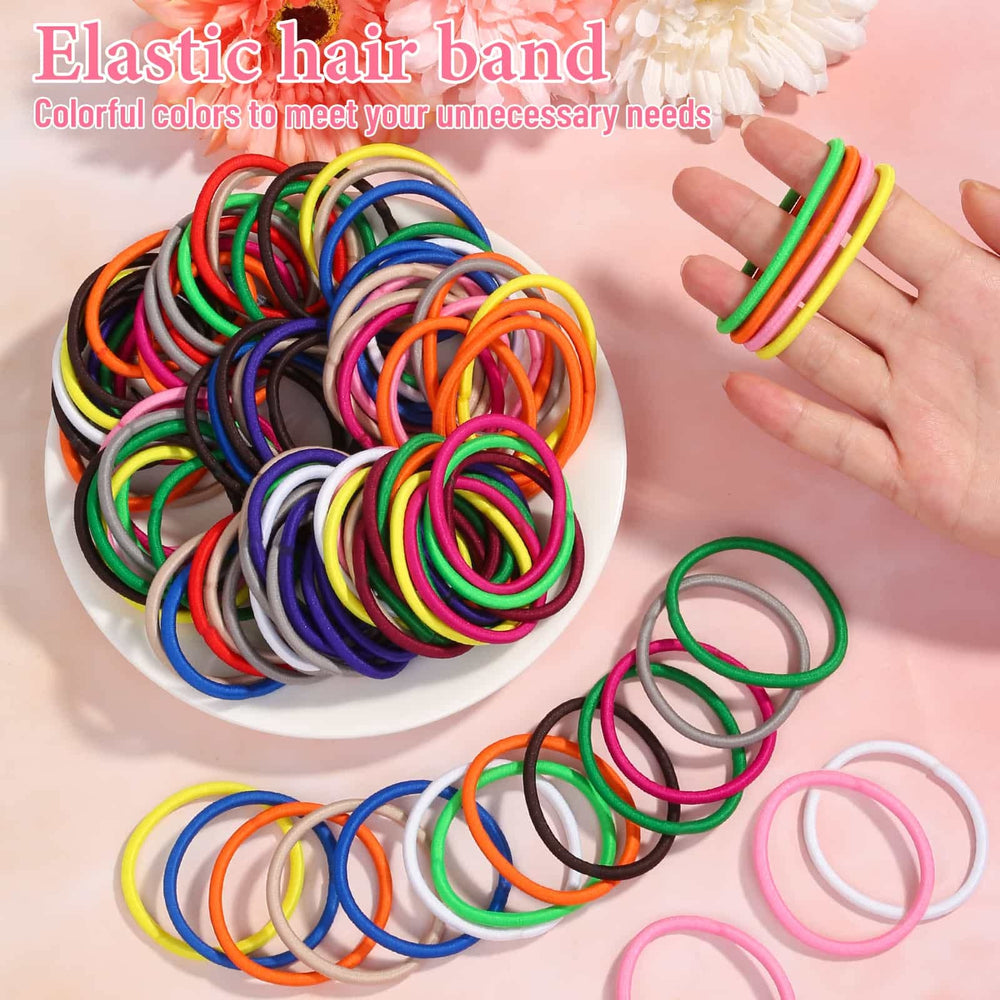 Flat lay of Anezus hair ties highlighting color variety