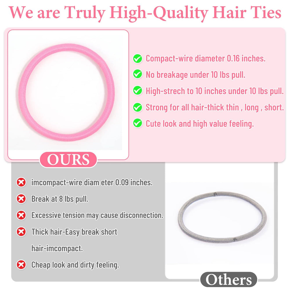 Anezus hair ties secured in a ponytail on thick hair without slipping