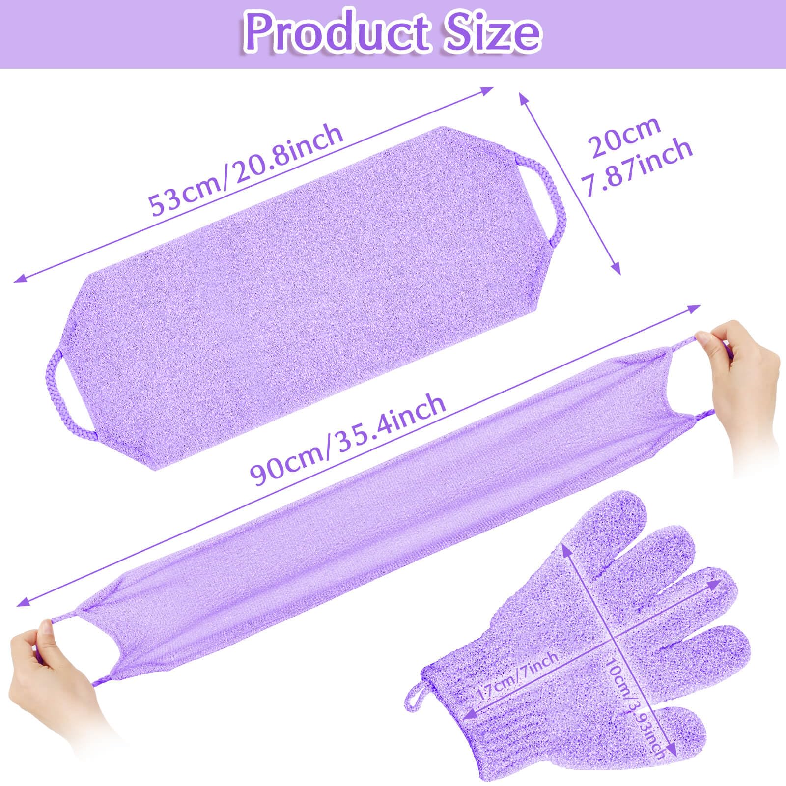 Kit baño completo Anezus morado para limpieza diaria.