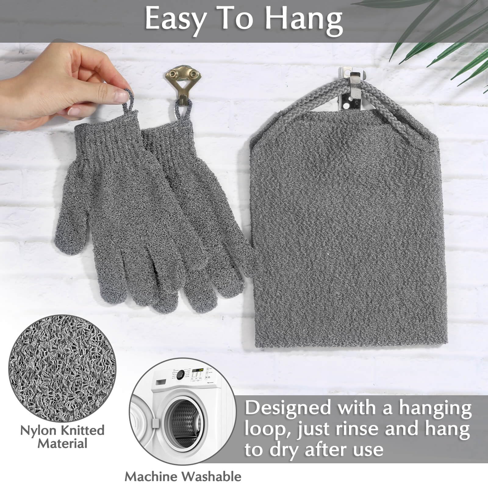Anezus producto lavable para lavadora, duradero y reutilizable en gris