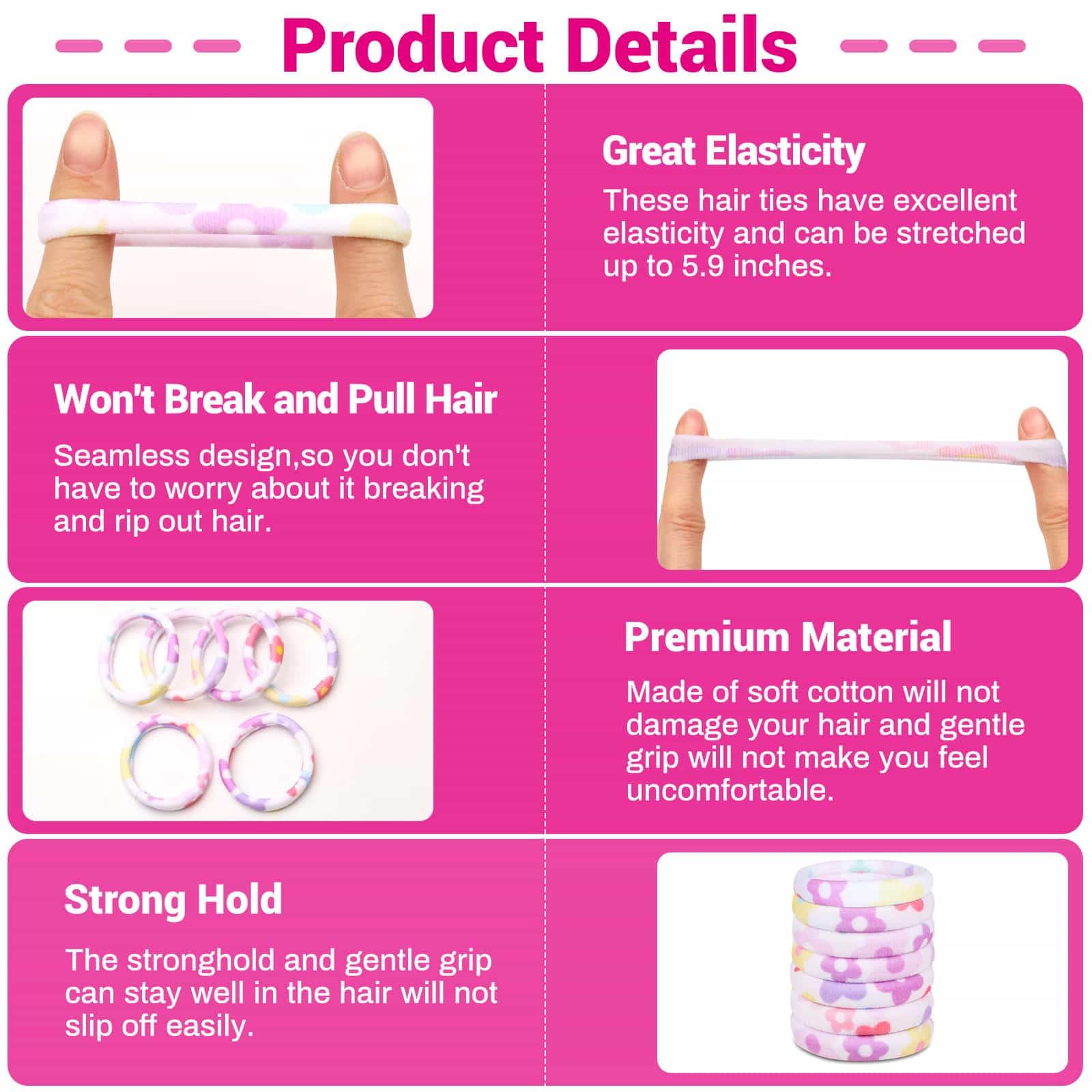Anezus multi-color hair ties stretch for all hair types