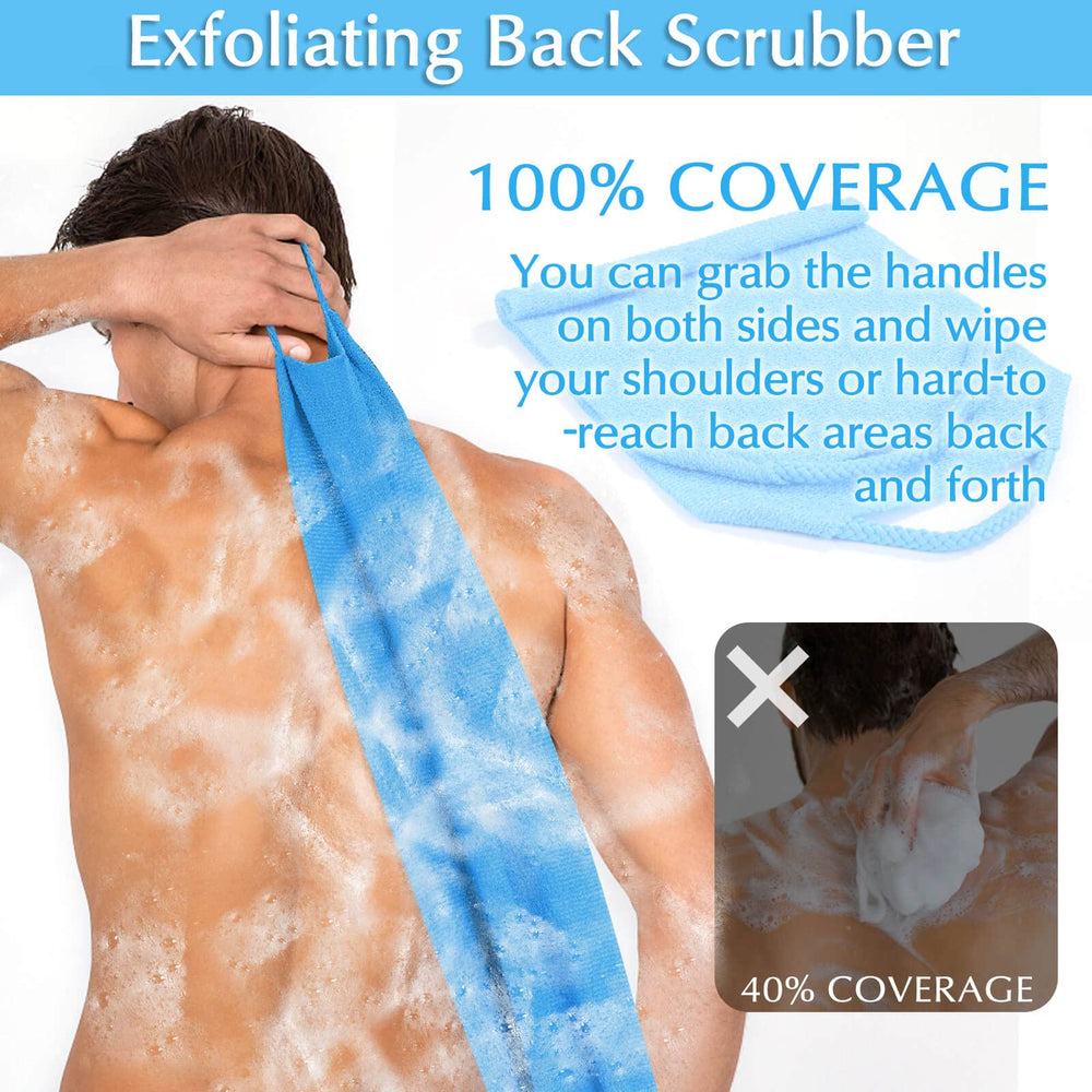 Puño elástico en guantes exfoliantes para ajuste seguro durante la ducha