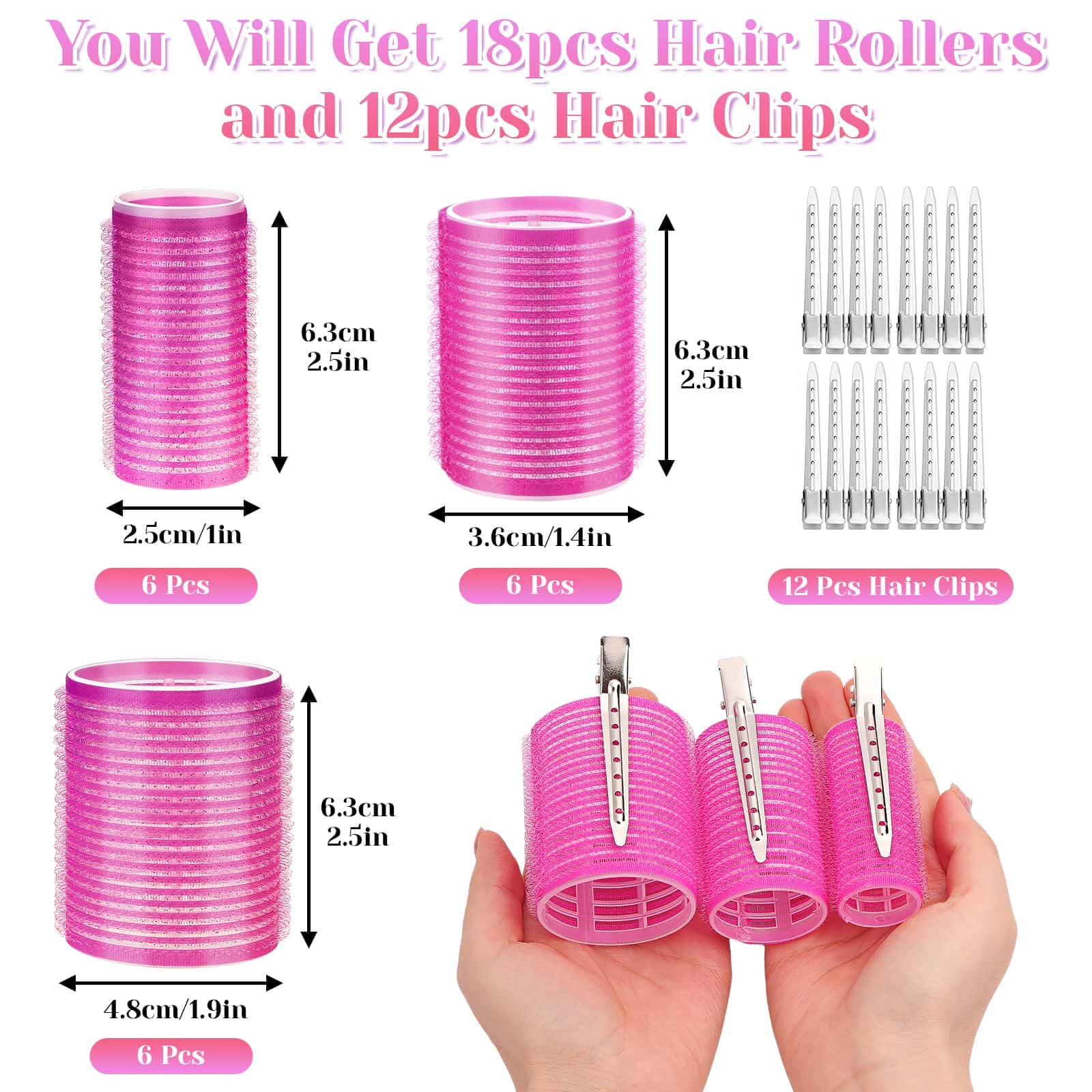 Anezus medium-size rollers creating balanced volume for everyday styles